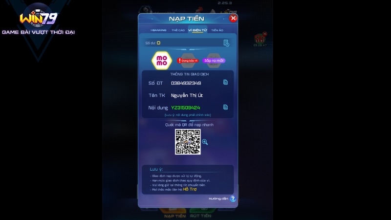 Quy định người chơi cần nắm khi thực hiện quá trình nạp tiền Win79
